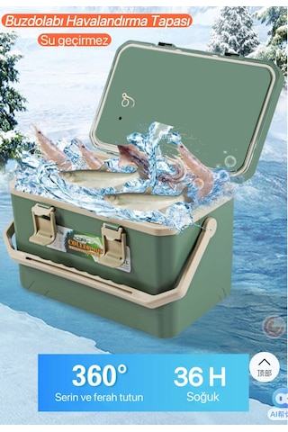 18 Lt Taşınabilir Soğutucu Kamp Dolabı Yeşil