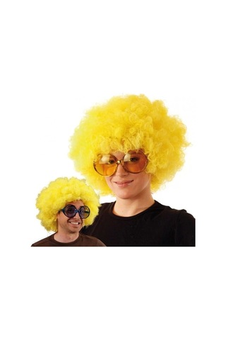 Sarı Renk Kıvırcık Afro Bonus Peruk Lisinya