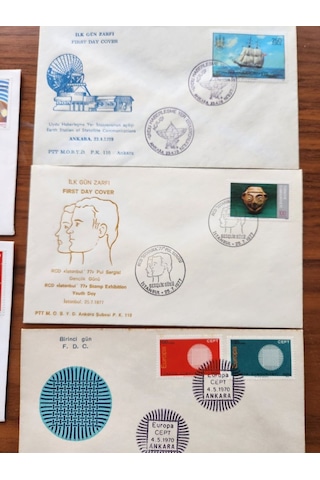 5 Adet Yerli İlk Gün Zarfı Fdc. 1970 Ve 1995 Arasına Ait Farklı Zarflar
