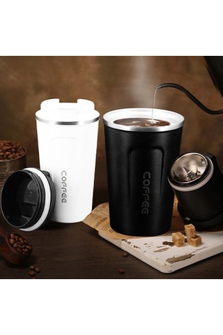 Ranyeek 510ml 304 Çelik Vakumlu Termos Bardak - Araç/ofis/kişisel Kullanım - Siyah Siyah