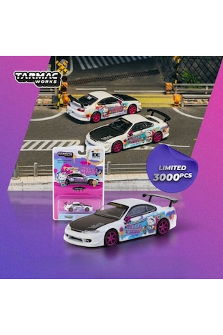 Tarmac Works Vertex Nissan Silvia S15 Hello Kitty İndonesıa Dıecast Expo 2024 Blister Paket