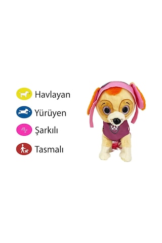 Paw Patrol Köpek Yürüyen Havlayan Müzikli Tasmalı Pembe Oyuncak