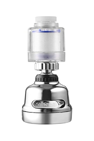 Filtreli Krom 3 Fonksiyonlu Oynar Musluk Başlığı - 360 Derece Dönebilen Krom