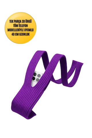 3d Örgü Phone Pocket Tüm Telefonlarla Uyumlu Telefon Askı Kılıfı 40 Cm Kılıf