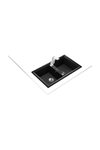 Teka Stone 90 B-Tg Çift Hazneli Tegranite Eviye - Metalik Siyah - 115260010