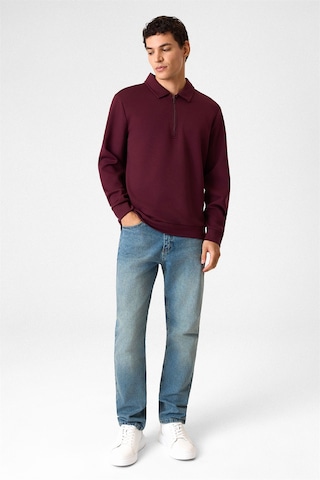 Backandbond Yarım Fermuarlı Bordo Sweatshirt