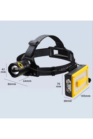 F.b.ı Pro F-3003 Alüminyum Pm10-tg Led Type-c Powerbank Ve Solar Şarjlı Kamp Kafa Feneri