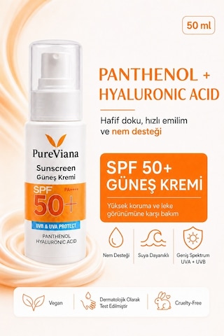 Pureviana Güneş Kremi SPF50+ Pa++++ 50 ML