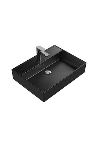 Aqua Bagno Plan Lavabo 60 x 45 CM Mat Siyah