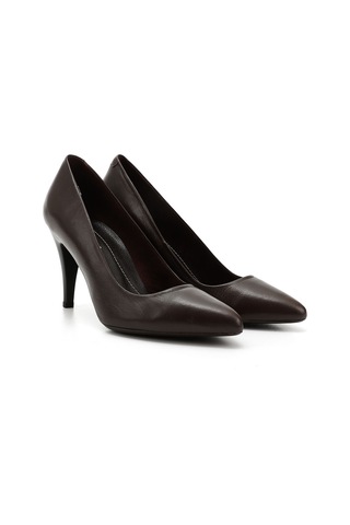 Gönderi R Kahve Antik Sivri Burun İnce Topuklu Hakiki Deri Stiletto Kahverengi