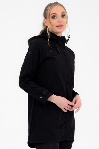 Escetic Siyah Çıkarılabilir Kapüşonlu 2 Cepli Su Ve Rüzgar Geçirmez Kadın Softshell Mont 6331-3512-siyah Siyah