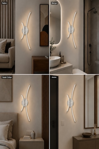 Yumi Modern Led Duvar Apliği Günışığı Gri