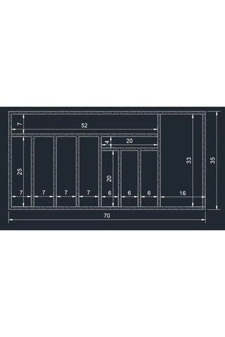 70x35 Cm Ayfiwood Ahşap Kaşıklık Çekmece İçi Yemek Takımı Ve Servis Gereçleri Düzenleyici Organizer