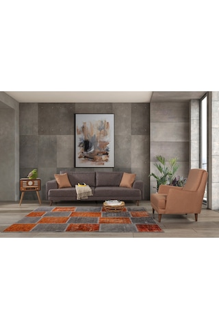 Nobis Yataklı Koltuk Takımı Keten Kahve