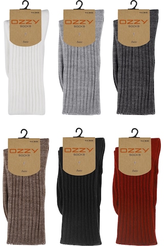 Ozzy Socks Soft Touch Kışlık Yünlü Kadın Uyku Çorabı 6'lı Çok Renkli