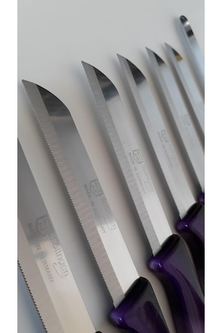 Solingen 6 Ebruli Mor Meyve Bıçağı. Soyacak ve Doğrama Bıçak Set