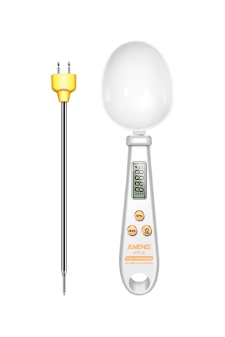 Yifomall Aneng Htc-6 Dijital Ölçüm Kaşığı Ve Mutfak Termometresi, 3 Birim G/oz/lb Ve Sıcaklık / Ölçümü, Beyaz, Cr2032 Pil İle Pil Dahil