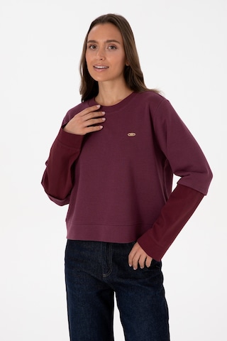 U.S. Polo Assn. Kadın Bordo Gömlek Detaylı Bisiklet Yaka Sweatshirt 50315303-VR177