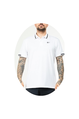 Nike Ef-4481 Erkek Battal Polyester Mesh Polo Yaka T-shirt Beyaz