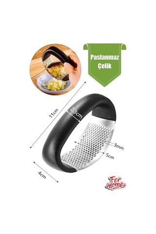 Sarımsak Ezici Tutma Kollu Paslanmaz Çelik Sarımsak Ezici