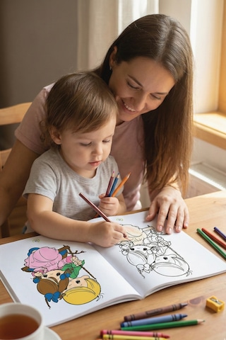10'lu Örnekli Boyama Kitabı Seti - Eğitici Ve Geliştirici Çocuk Boyama Serisi