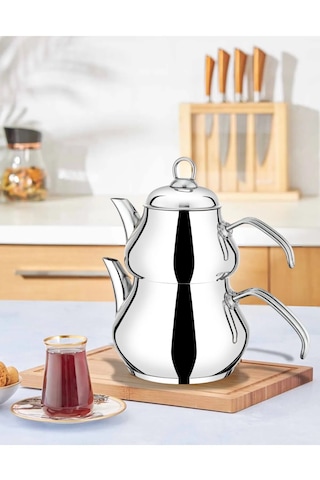 Yunusoğlu Home Hüma Büyük Boy Çelik Çaydanlık Aile Boy