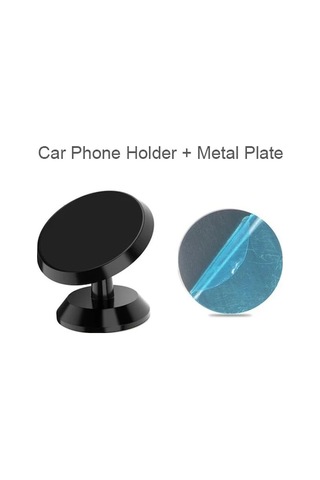 Createtech Manyetik Araç Tutucu İphone Uyumlu X/xs Telefon Dağı, Evrensel Mıknatıs, Siyah - -