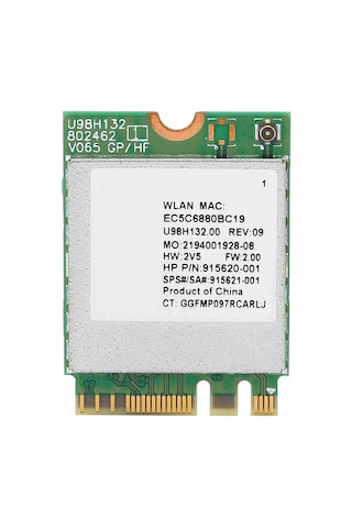 Hombey Realtek Rtl8821ce M.2 Ngff 433mbps 802.11ac Bluetooth 4.2 Hp Probook 430/440/450/455/470 G5,640 G4 Uyumlu Kablosuz Ağ Kartı