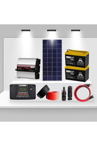 Mini Bağ Evi İçin 170w Güneş Paneli Ve 1200w İnverterli Solar Enerji Paketi
