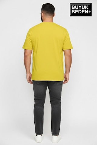 Superlife Erkek Büyük Beden Willamsburg Brooklyn Baskılı 3xl-6xl Bisiklet Yaka Tshırt Spr26bts510-16 Sarı