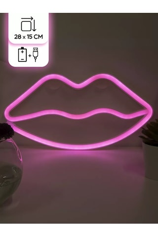 Riota Neon Lamba Los Duendes Pembe Işık 15x28 Cm 177380612 Pembe