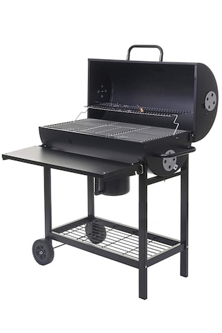 Varil Tip Büyük Kömürlü Mangal Kapaklı Termostatlı Tekerlekli