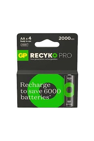 Gp Aa 2100 Mah Şarjlı Kalem Pil 4'lü Paket Recyko Pro Gp210aahcbem-2gb4