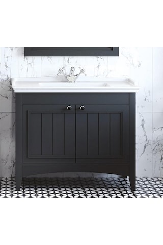 Denko Helena 100 Cm Mdf Füme Banyo Dolabı Takımı + Boy Dolabı Füme