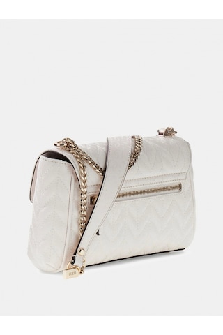 Guess Stacey Dönüştürülebilir Kapaklı Kadın Beyaz Çapraz Çanta Hwgg9741210-off
