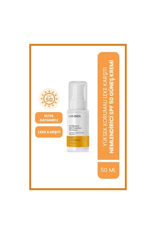 Luis Bien Leke Karşıtı SPF50+ Yüksek Korumalı Güneş Kremi 50 ML