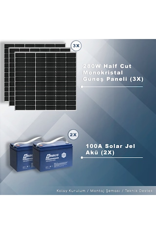 Matech 3 Kw Mını Solar Paket Sistem 3000w/gün