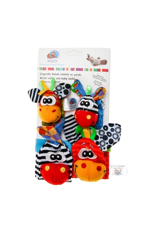 Sozzy Toys Çıngıraklı Bebek Bileklik Ve Çorabı Çok Renkli