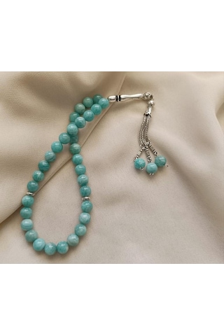 Tesbih 33 Lü 08 Mm Doğal Taş Amazonit Aaa Kalite Tesbih