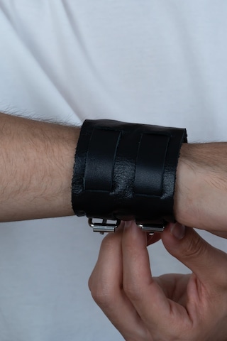 Yeni Çift Tokalı Geniş Yeniçeri Osmanlı Erkek Deri Bileklik B30 Çok Renkli