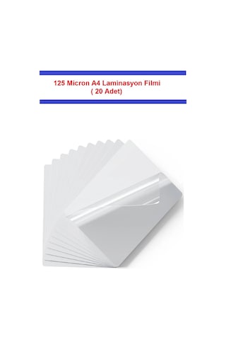125 Micron A4 Laminasyon Filmi 20 Adet