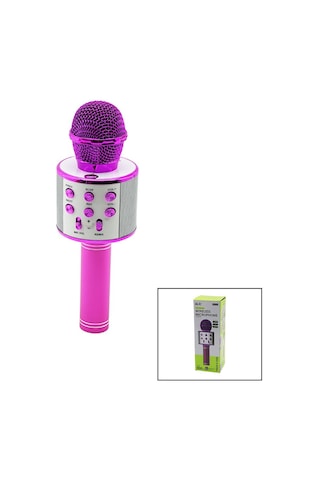 Wireless Mikrofon Karaoke - Hoparlör Usb Şarjlı Usb - Tf - Aux Renkli Krom Kaplama Pil:800mah - Dc 5v Bls-25 4887