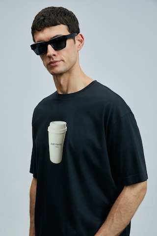 Lufian Omen Modern Grafik T- Shirt Siyah Siyah 111020252100100 SIYAH