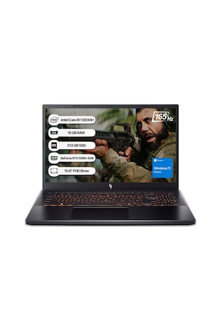 Acer Nitro V15 NH.QZAEY.004 i9-13900H 16 GB 512 GB SSD 8 GB RTX5060 15.6"  W11H Dizüstü Bilgisayar