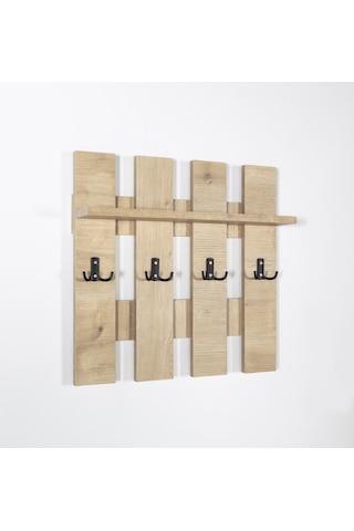 Left Duvar Askılığı, Raflı, Modern, Şık Safirmeşe Safir Meşe