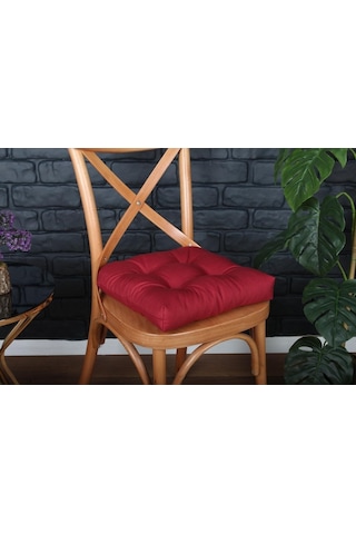 Altınpamuk Altınpamuk Sandalye Minderi Düğme Dikişi Detaylı 40X40Cm Bağcıklı