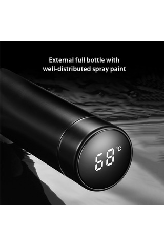 Qingmipy Akıllı Dokunmatik Ekranlı 500ml Vakumlu Termos - Sıcaklık Göstergeli, Sızdırmaz Paslanmaz Çelik Seyahat Bardağı