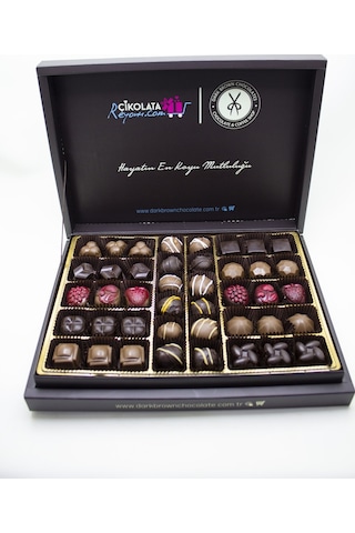 Dark Brown Hediyelik Çikolata 40 Adet Spesiyel Türüf Çikolata Kutusu Gerçek Çikolatadan