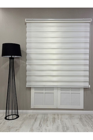 Donatti Bambu Zebra Stor Güneşlik Perde Beyaz Beyaz