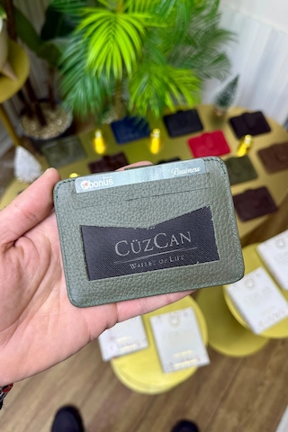 Cüzcan Jorvik Patlı Hakiki Deri Premium Kartlık Kişiye Özel İsim Baskılı Yeşil